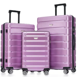 Hardshell Luggage Set 3 Piece, Durable ABS+PC Travel Suitcase with Spinner Wheels for Men Women (20/24/28 Inch)
