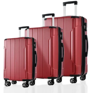 Luggage Sets 3 Piece, Expandable Hard shell ABS Suitcases with Double Spinner, Travel luggage Set with TSA Lock (20/24/28inch, Red)